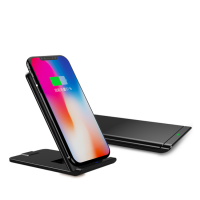 Universal 3 coils wireless charging stand foldable qi fast wireless charger 10W for samsung