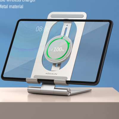 Adjustable Wireless Charging Stand Seperate Tablet Stand and 15W Wireless Charger Fast Wireless Charging for iPhone